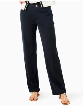 Lyndie Knit Onyx Wide-Leg Pants - Classic Straight Fit‎